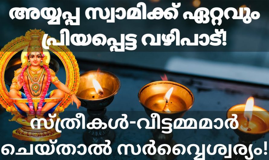 അയ്യപ്പസ്വാമിക്ക് വളരെ പ്രിയപ്പെട്ട വഴിപാട്. സ്ത്രീകൾ അമ്മമാർ ഈ വഴിപാട് ചെയ്താൽ അയ്യപ്പസ്വാമി അനുഗ്രഹിച്ചിരിക്കും.