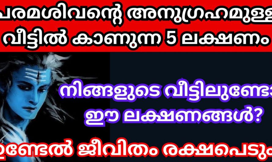 വീടുകളിൽ പരമശിവന്റെ സാന്നിധ്യം ഉണ്ടെങ്കിൽ കാണുന്ന 5 ലക്ഷണങ്ങൾ. ഈ ലക്ഷണങ്ങൾ നിങ്ങൾക്കും അനുഭവപ്പെട്ടിട്ടുണ്ടോ.