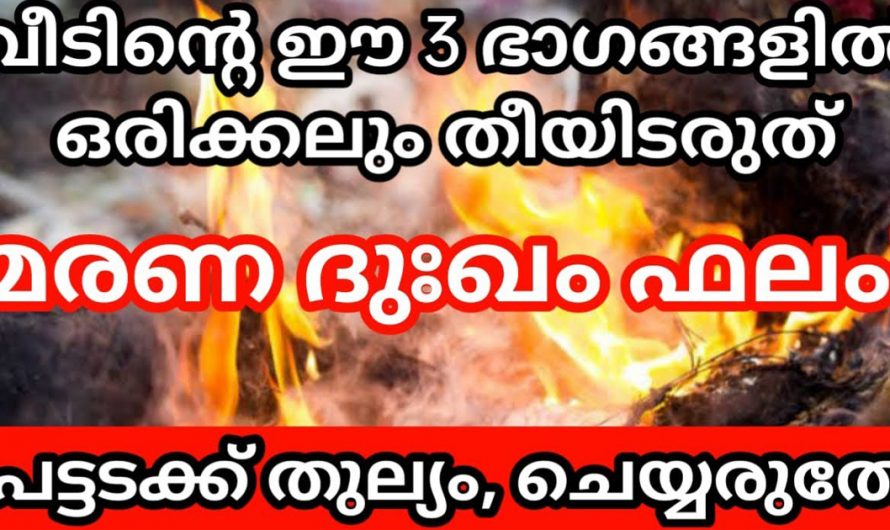 നിങ്ങൾ വീട്ടിൽ തീ ഇടുന്നത് ഈ ഭാഗത്താണോ. എങ്കിൽ മരണ ദുഃഖം ആയിരിക്കും ഫലം.