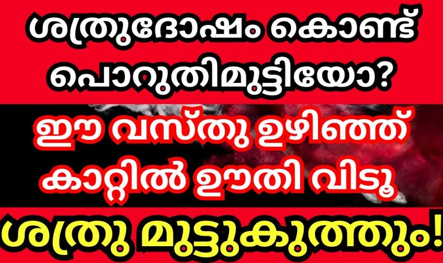 ശത്രു ദോഷം നിങ്ങളെ ബുദ്ധിമുട്ടിക്കുന്നുണ്ടോ. എന്നാൽ ഉടനെ തന്നെ ഇതുപോലെ ചെയ്താൽ മതി.