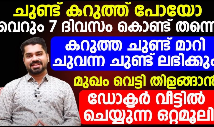 വിട്ടുമാറാത്ത ചുണ്ടിലെ കറുപ്പ് നിറം വെറും ഏഴു ദിവസം കൊണ്ട് മാറ്റിയെടുക്കാം. | Reduce Lip darkness