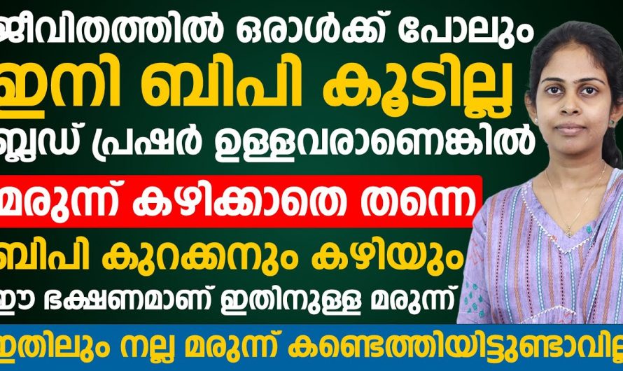 മരുന്ന് കഴിക്കാതെ ബിപി കുറയ്ക്കാം ഈ ഭക്ഷണമായിരിക്കും ഇനിയുള്ള മരുന്ന്. | BP can be reduced without medication