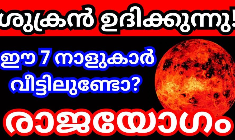 ശുക്രൻ ഉദിക്കുന്നു ഈ 7 നാളുകാർക്ക് രാജയോഗമാണ് വരാൻ പോകുന്നത്.