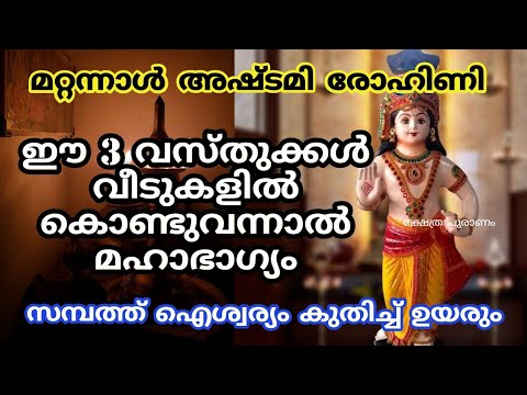 ഇന്ന് അഷ്ടമി രോഹിണി. മറക്കാതെ ഈ മൂന്നു വസ്തുക്കൾ വീട്ടിലേക്ക് കൊണ്ടുവരൂ മഹാഭാഗ്യം നിങ്ങളെ തേടി വരും.