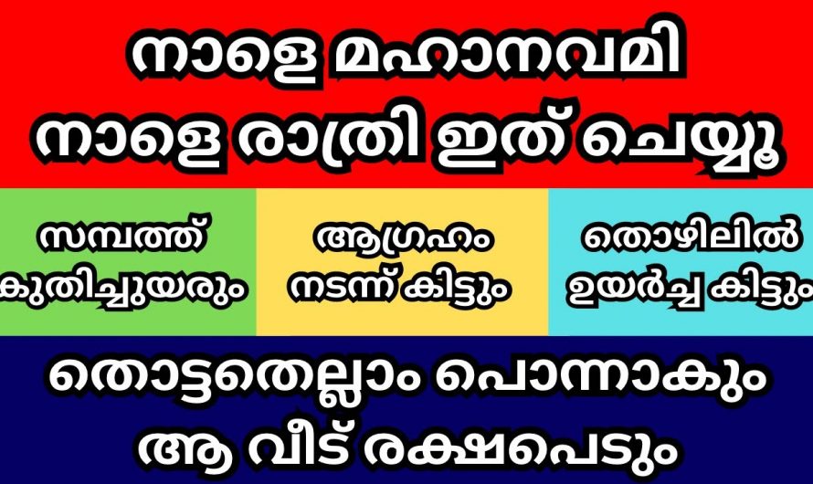 നാളെ ഈ കർമ്മം ചെയ്തു നോക്കൂ ജീവിതത്തിൽ ഒരുപാട് മാറ്റങ്ങൾ ഉണ്ടാകും…