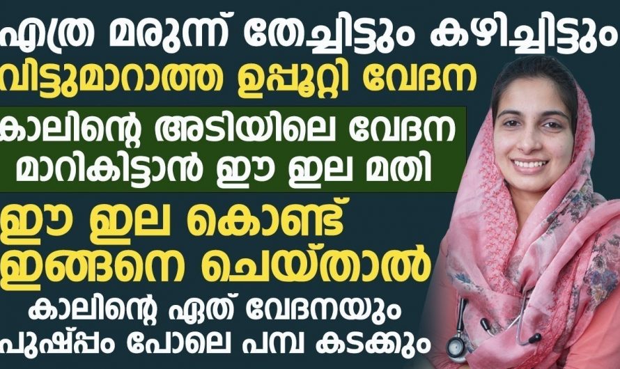 ഉപ്പുറ്റി വേദന എളുപ്പത്തിൽ മാറ്റാം, വീട്ടിൽ തന്നെ…