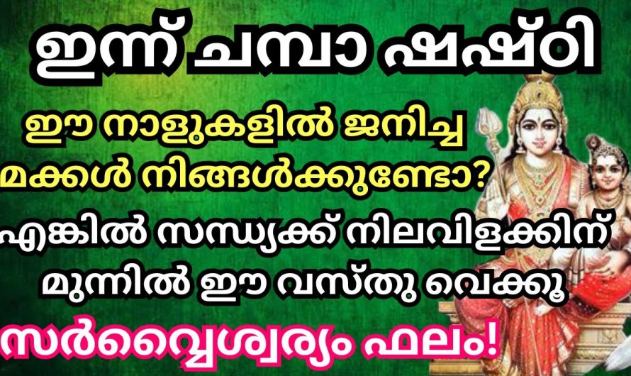 നിങ്ങളുടെ ഏത് ആഗ്രഹവും നടന്നു കിട്ടാൻ ഈ ദിവസം ഇവയൊക്കെ സമർപ്പിക്കൂ- ഇന്ന് ചമ്പാ ഷഷ്ടി