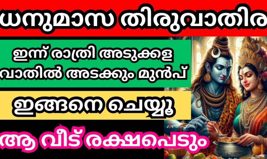 ഇന്ന് ധനുമാസ തിരുവാതിര, രാത്രി അടുക്കളയിൽ ഈ കാര്യങ്ങൾ ചെയ്തു നോക്കൂ ജീവിതം രക്ഷപ്പെടും…