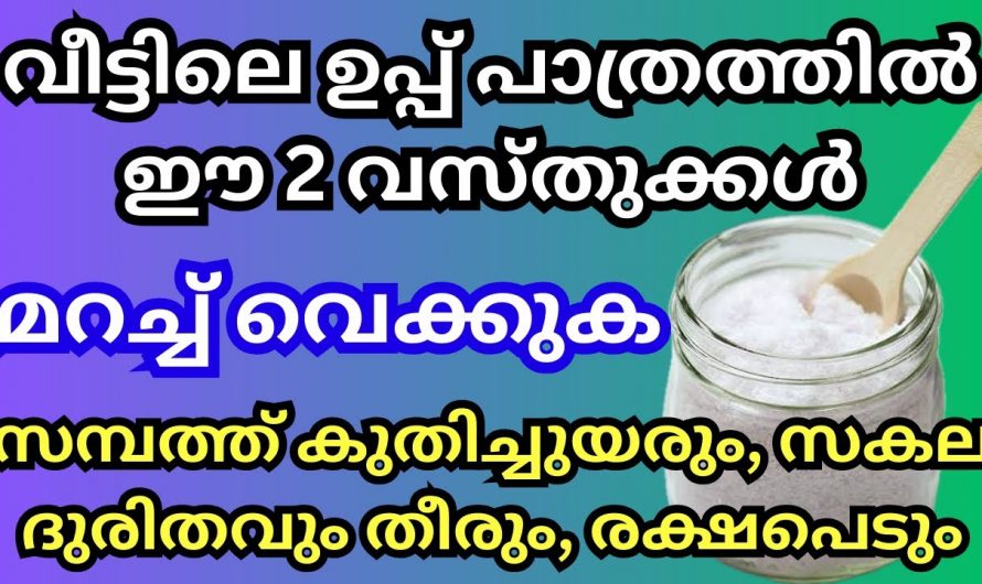 വീട്ടിൽ സമ്പത്ത് കുമിഞ്ഞു കൂടാൻ ഉപ്പുകൊണ്ടൊരു മാന്ത്രിക വിദ്യ, ജീവിതം മാറിമറിയും….