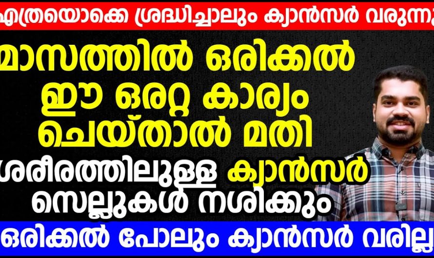 ക്യാൻസർ ജീവിതത്തിൽ ഒരിക്കലും വരില്ല, ഡോക്ടർ പറഞ്ഞു തരുന്ന ജീവൻറെ വിലയുള്ള അറിവ്…