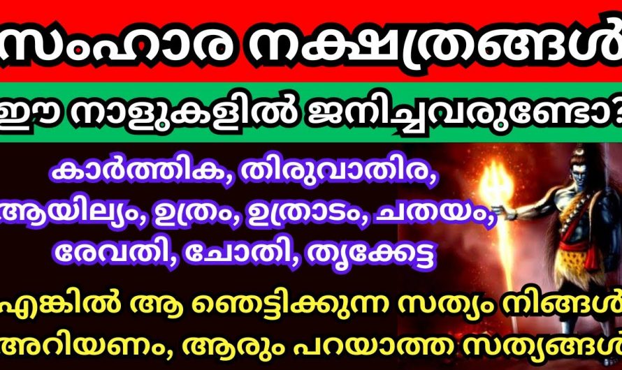 ഈ സംഹാര നക്ഷത്രക്കാർ നിങ്ങളുടെ വീട്ടിൽ ഉണ്ടെങ്കിൽ ഉറപ്പായും ഈ കാര്യങ്ങൾ അറിഞ്ഞിരിക്കണം…