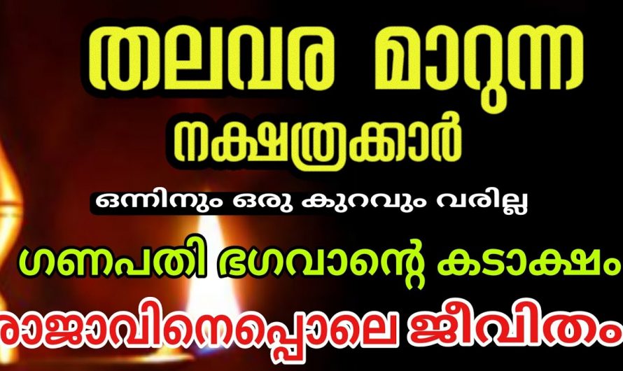 ഈ നാളുകാരുടെ ജീവിതത്തിൽ ഇനി സൗഭാഗ്യത്തിന്റെ പെരുമഴ, ഇവർ തൊടുന്നതെല്ലാം പൊന്നാകും…