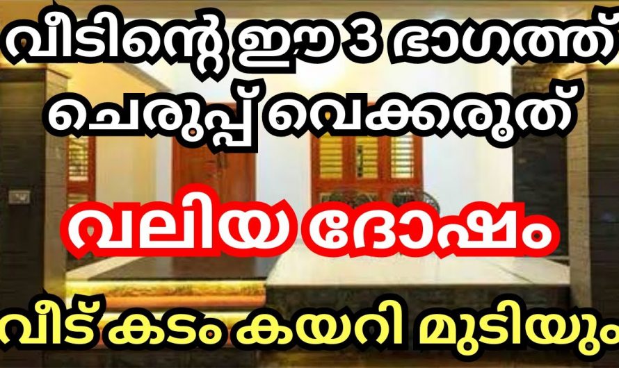 വീടിൻറെ ഈ ഭാഗത്ത് ചെരുപ്പ് വെച്ച് നോക്കൂ, സൗഭാഗ്യങ്ങൾ കുമിഞ്ഞു കൂടും…