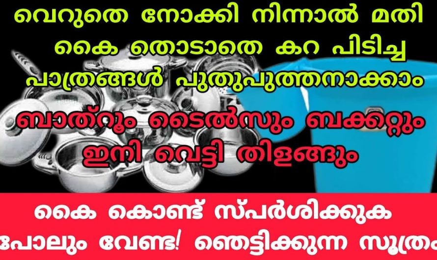 ഒരു സ്പൂൺ ഇതുണ്ടെങ്കിൽ അടുക്കളയിലെ മുഴുവൻ പാത്രങ്ങളും പുതു പുത്തൻ ആക്കാം👌